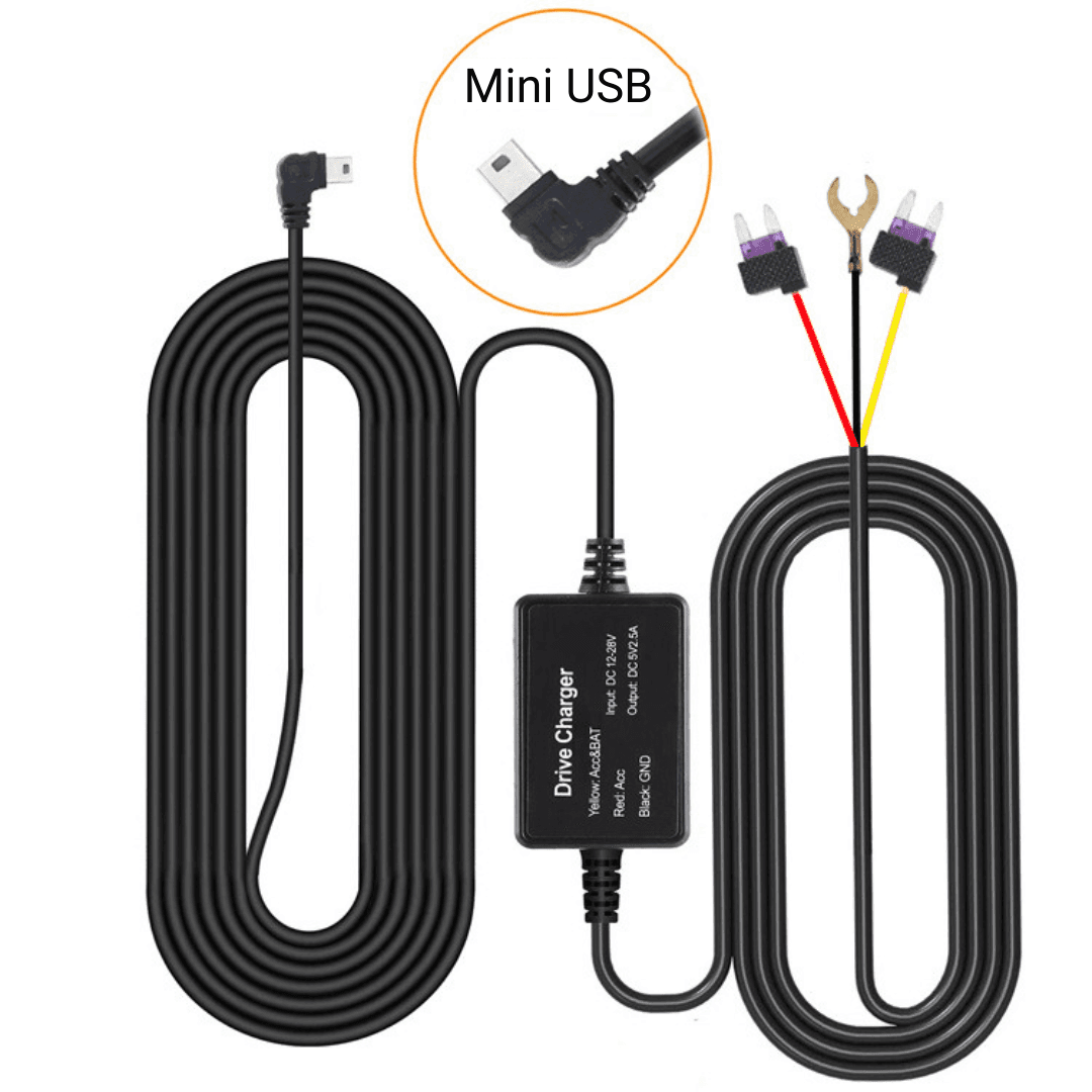 Câble D'alimentation OBD Pour Dashcam 3,5m - 12-24V Vers 5V/3A Type-C - Modes ACC/Surveillance 24h
