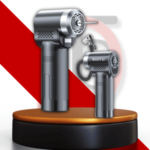 Gonfleur Pneu Voiture 10 Bar Sans Fil – Compresseur Portable 4000mAh – Pompe Haute Pression Style Pistolet avec 4 Embouts Inclus