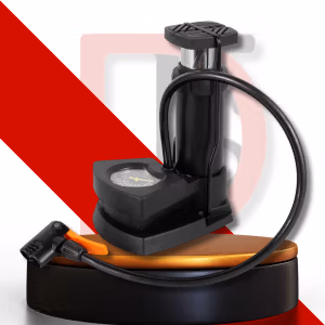 Pompe à Pied Voiture Haute Pression – Gonfleur Manuel Robuste avec Manomètre de Précision – Pompe Universelle pour Auto, Moto, Vélo et Ballons