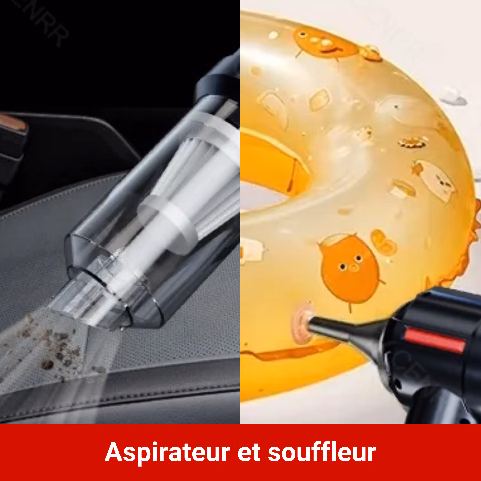 Mini Aspirateur Sans Fil 15000Pa - Pliable & Souffleur 2-en-1 - Pack 9 Accessoires Auto – Image 3