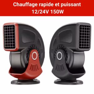 Chauffage Voiture 150W Orientable 360° – Dégivreur de Pare-Brise Rapide – Fixation Adhésive Stable & Rotation Intégrée