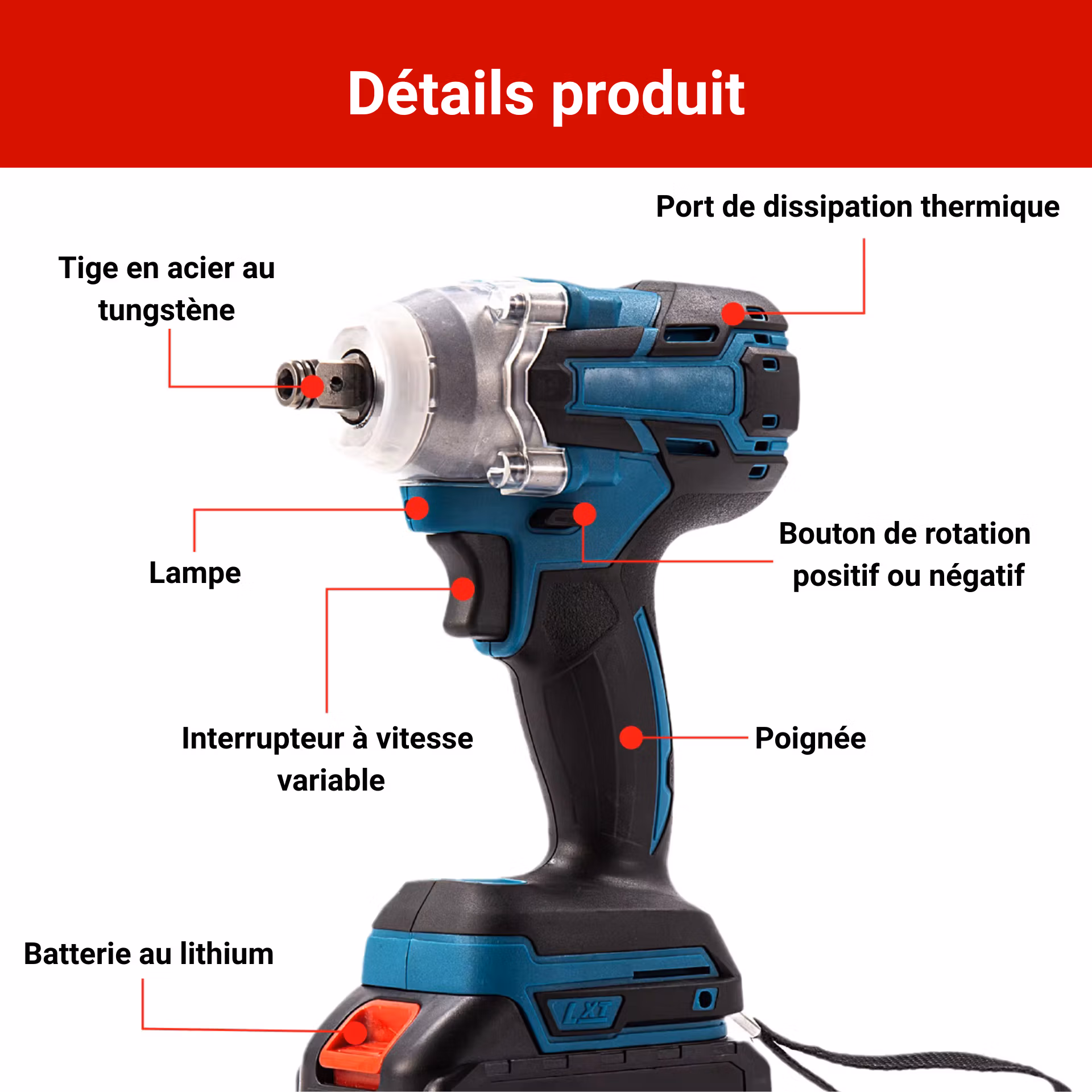 clé à choc batterie