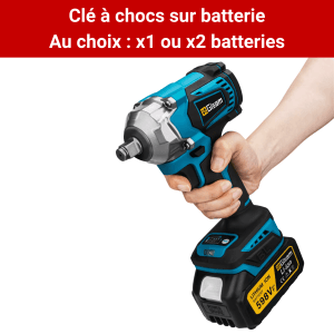 Clé à Chocs Sans Fil 700 Nm Ultra Puissante – Batterie 4000mAh 18V – Boulonneuse Pro pour 4×4, Utilitaires & Écrous Grippés