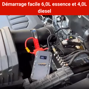 Booster Batterie Voiture Portable 12V – Démarreur de Poche Puissant – Powerbank USB & Lampe LED – Secours Auto Ultra Compact