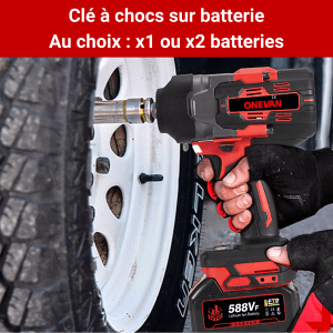 Clé à Chocs Sans Fil 1000 Nm – Boulonneuse 18V Haute Puissance – Batterie 3000mAh Inclus – Force de Desserrage Extrême