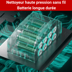 Nettoyeur Haute Pression 40 Bars Sans Fil – Batterie 3000mAh Longue Durée – 6 Buses de Précision Incluses – Lavage Auto Pro