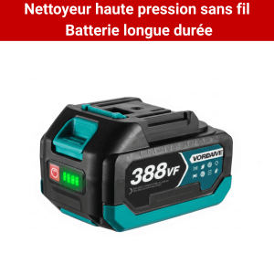 Nettoyeur Haute Pression 80 Bars Sans Fil – Pistolet de Lavage Ultra Puissant – 5 Buses & Batterie 3000mAh – Bleu et Noir
