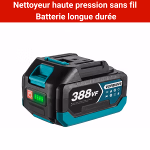 Nettoyeur Haute Pression 80 Bars Sans Fil – Pistolet de Lavage Ultra Puissant – 5 Buses & Batterie 3000mAh – Bleu et Noir