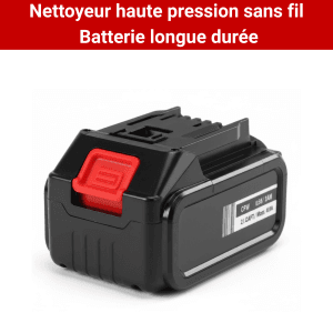 Nettoyeur Haute Pression 80 Bars Sans Fil – Pistolet de Lavage Ultra Puissant – 5 Buses & Batterie 3000mAh – Rouge et Noir