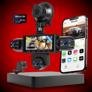Dashcam voiture 360° 5 caméras Full HD, Application connectée, mode stationnement et vision nocturne  