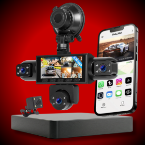 Dashcam voiture 360° 5 caméras Full HD, Application connectée, mode stationnement et vision nocturne  