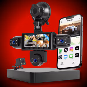 Dashcam voiture 360° 5 caméras Full HD, Application connectée, mode stationnement et vision nocturne  